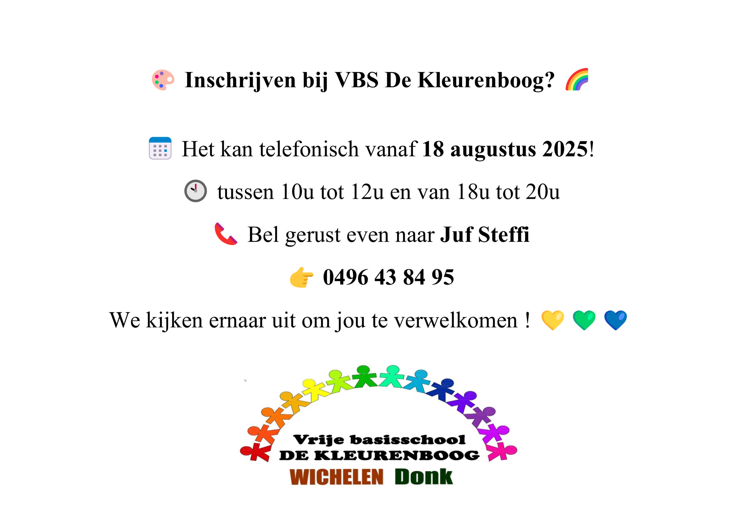 Inschrijven Bij VBS De Kleurenboog